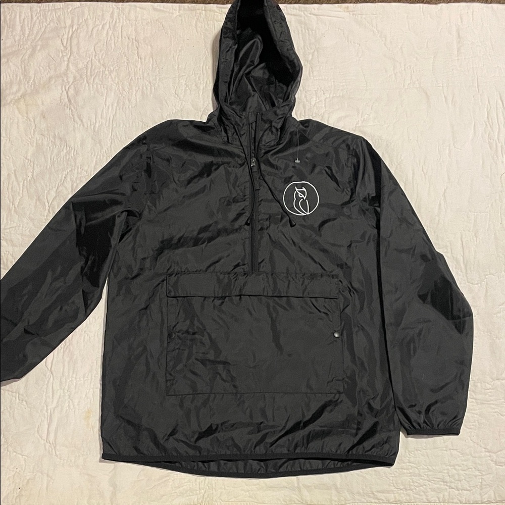 (#67) Black Hooded Windbreaker Jacket